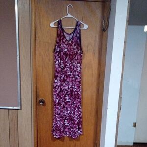 Woman Within Purple Floral Midi Dress